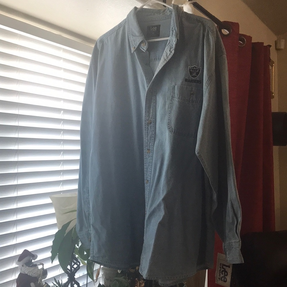 NFL Raiders Denim Button up Shirt